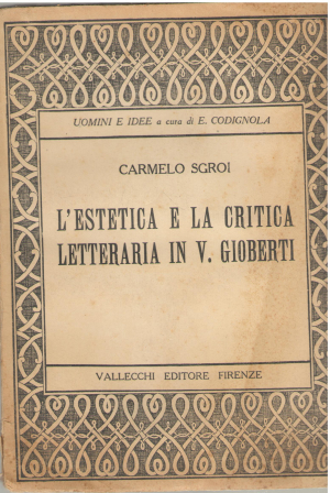 l`estetica e la critica letteraria in V. Gioberti
