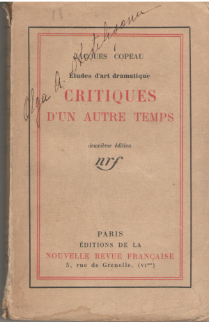critiques d'un autre temps edudes d'art dramatique deuxieme edition