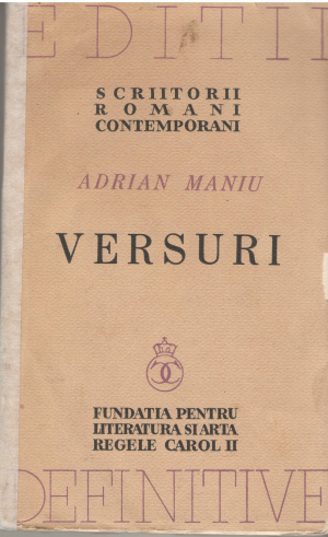 adrian maniu versuri editie definitiva ingrijita de autor