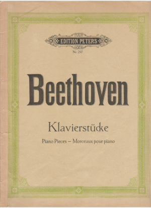 Beethoven Klavierstucke Piano Pieces I Edition Peters No. 297