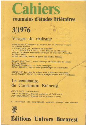 Cahiers roumains d'etudes litteraires numere vechi