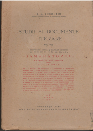 Studii si documente literare  Volumul VIII Samanatorul
