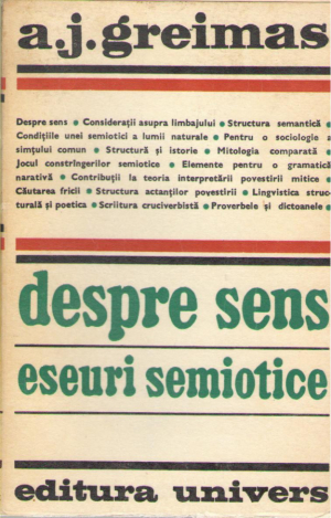 Despre sens  Eseuri semiotice