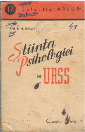stiinta psihologiei in U.R.S.S. 1917-1947