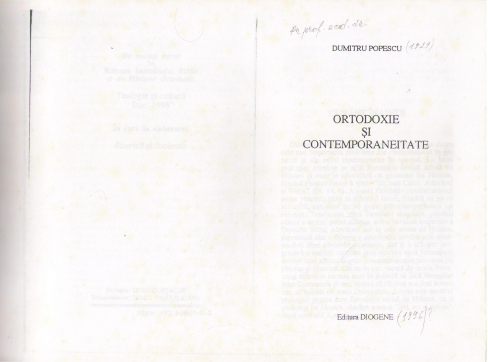 ortodoxie si contemporaneitate editie xeroxata