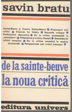de la sainte-beuve la noua critica